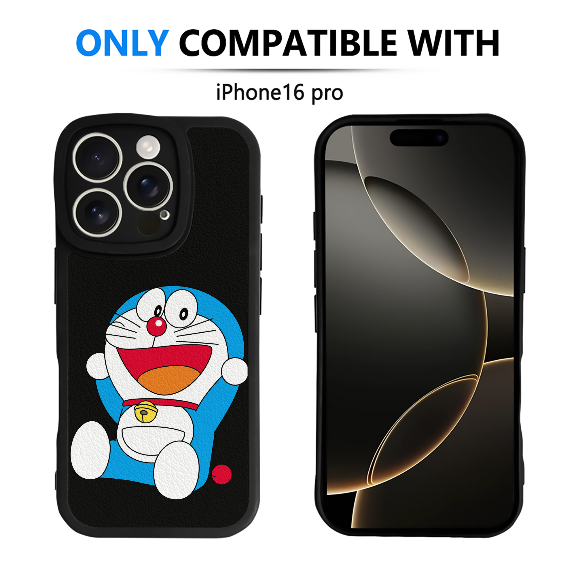（画像用） ドラえもん Doraemon 【iPhone 16シリーズ対応】シリコンスマホケース（レザー調） 材質：シリコン